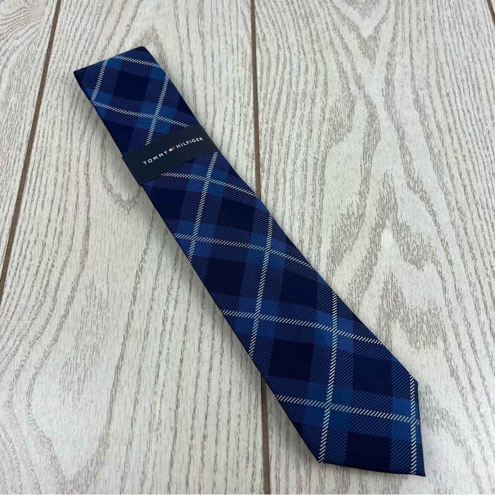 551 - Tommy Hilfiger Tie Blue Plaid 111 TL21100107 Silk Blend $69.50
